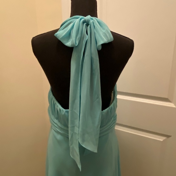 David's Bridal Halter Pool Bridesmaid Dress - Picture 3 of 7